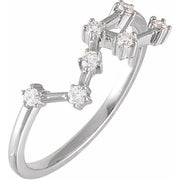 14K White 1/5 CTW Natural Diamond Leo Constellation Ring