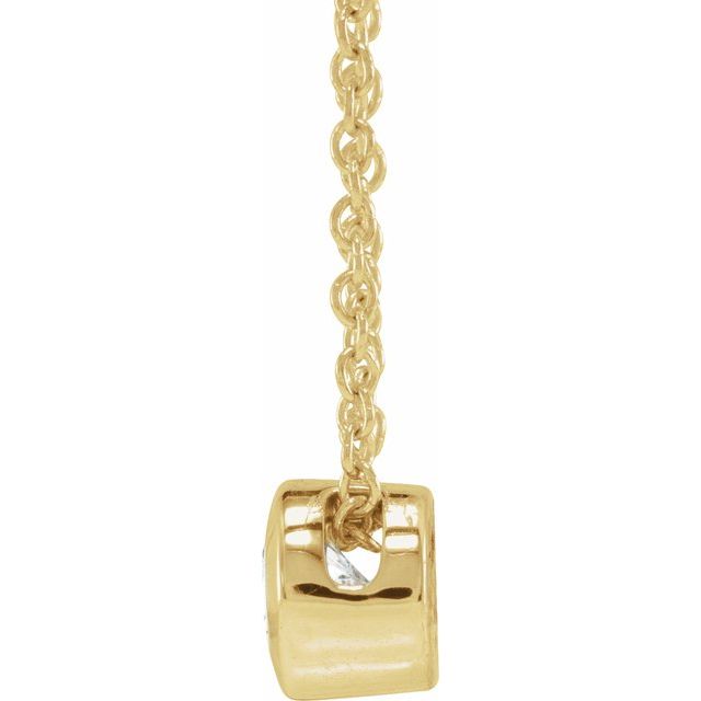 14K Yellow 1/4 CT Lab-Grown Diamond Solitaire 16-18' Necklace