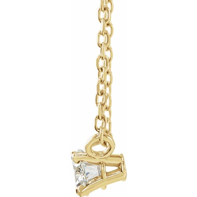 14K Yellow 1/2 CTW Lab-Grown Diamond Solitaire 16-18' Necklace