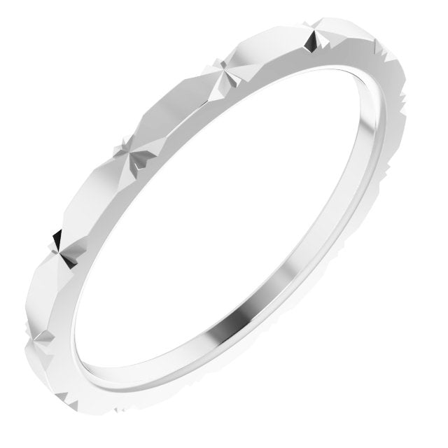 Sterling Silver 1.5 mm Diamond Faceted Band Size 7