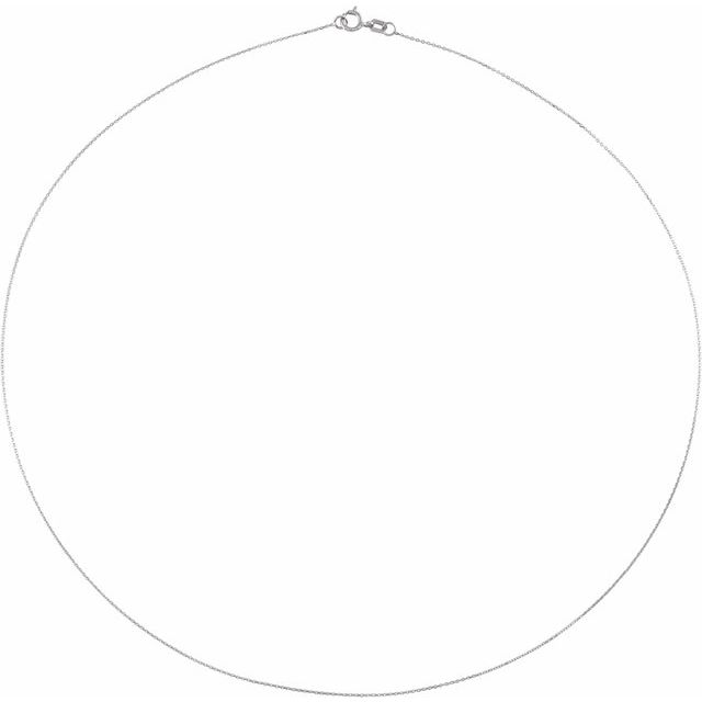 14K White .65 mm Diamond-Cut Cable 20' Chain