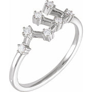 14K White 1/6 CTW Natural Diamond Virgo Constellation Ring