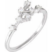 14K White 1/5 CTW Natural Diamond Cancer Constellation Ring