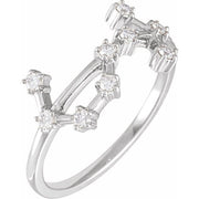 14K White 1/5 CTW Natural Diamond Scorpio Constellation Ring