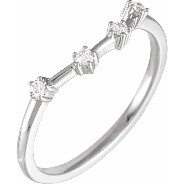 14K White 1/10 CTW Natural Diamond Aquarius Constellation Ring