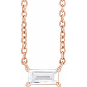 14K Rose 1/3 CT Lab-Grown Diamond 16-18' Necklace