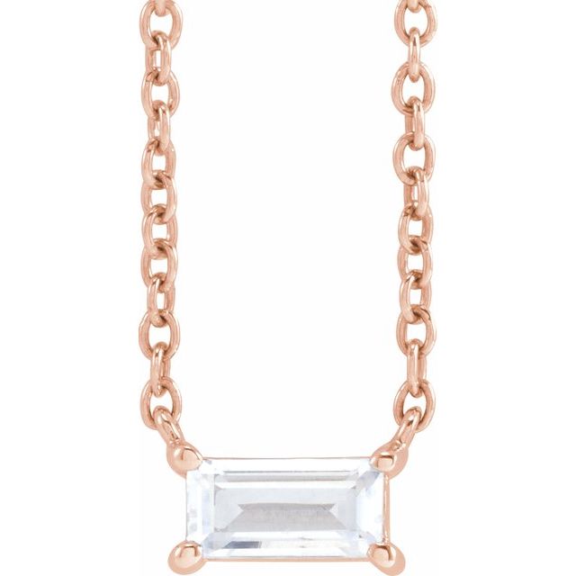 14K Rose 1/3 CT Lab-Grown Diamond 16-18' Necklace