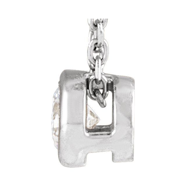 14K White 1/6 CT Lab-Grown Diamond Bezel-Set 16-18' Necklace
