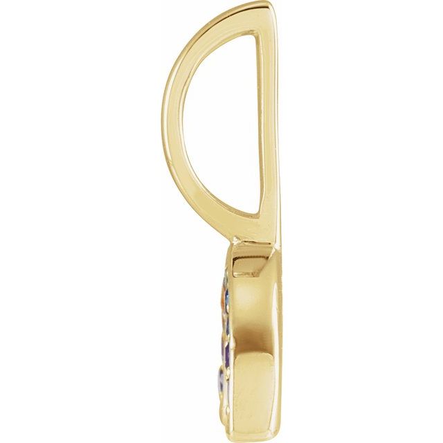 14K Yellow Natural Multi-Gemstone Rainbow Charm/Pendant