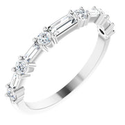 14K White 1/2 CTW Natural Diamond Matching Band