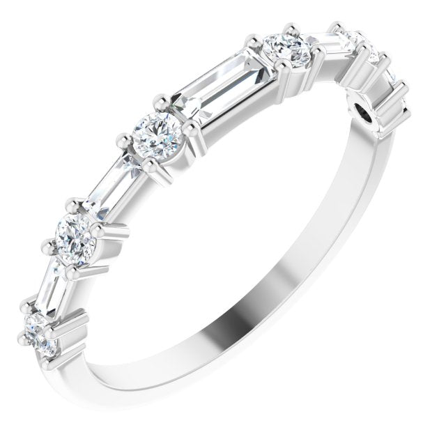 14K White 1/2 CTW Natural Diamond Matching Band