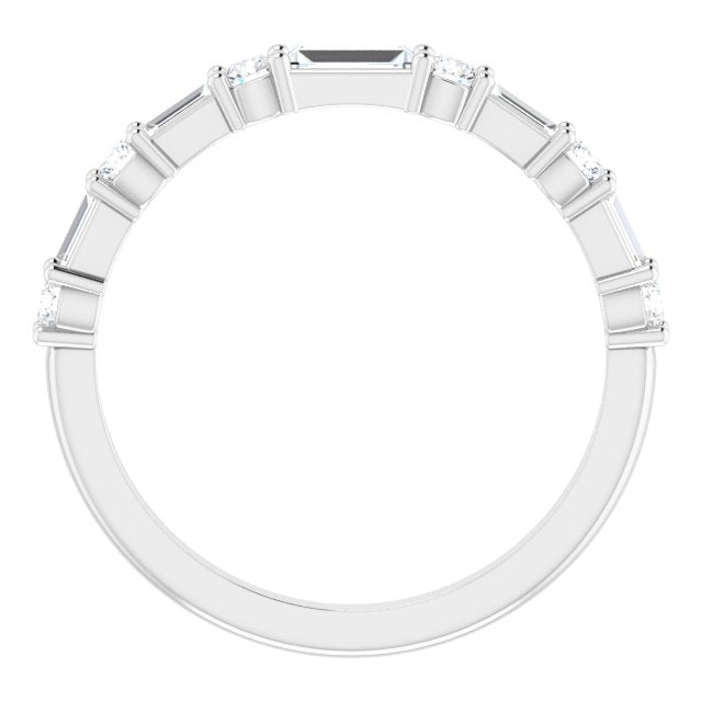 14K White 1/2 CTW Natural Diamond Matching Band