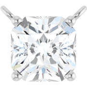 14K White 1 CT Lab-Grown Diamond Necklace Center
