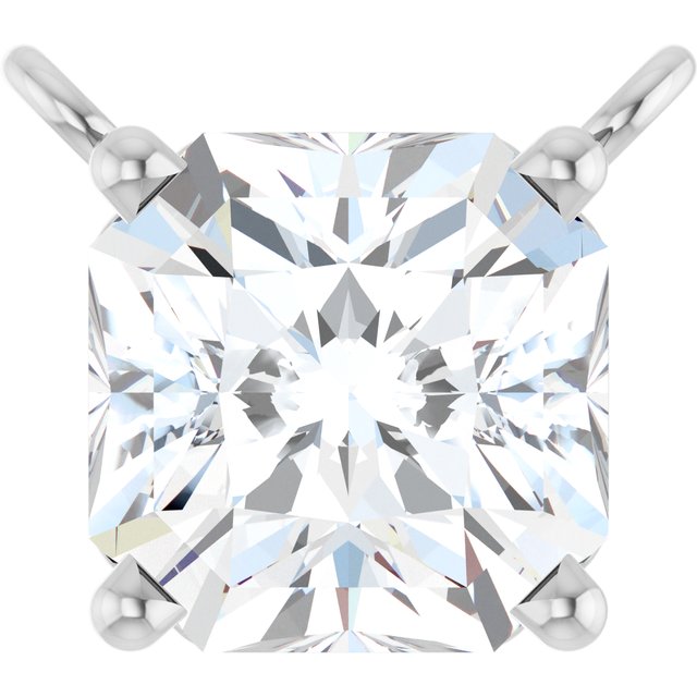 14K White 1 CT Lab-Grown Diamond Necklace Center
