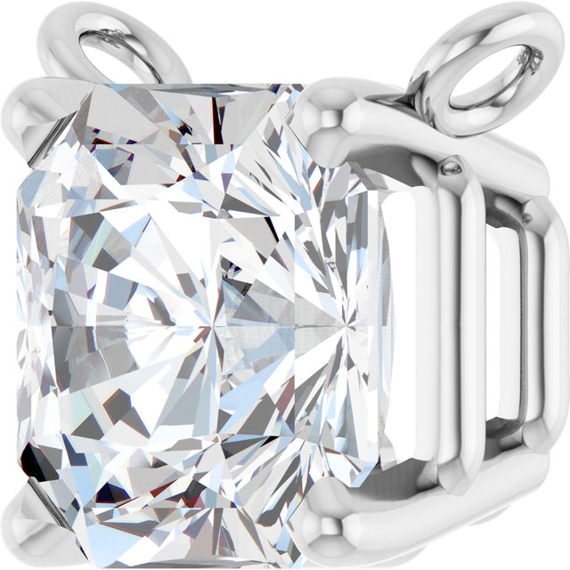 14K White 1 CT Lab-Grown Diamond Necklace Center