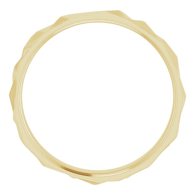 14K Yellow 4 mm Patterned Band Size 4