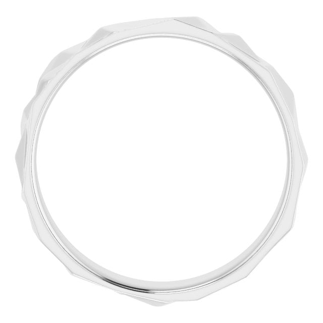 14K White 5 mm Patterned Band Size 10