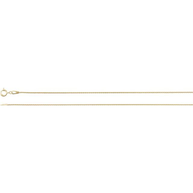 14K Yellow 1 mm Wheat 7' Chain