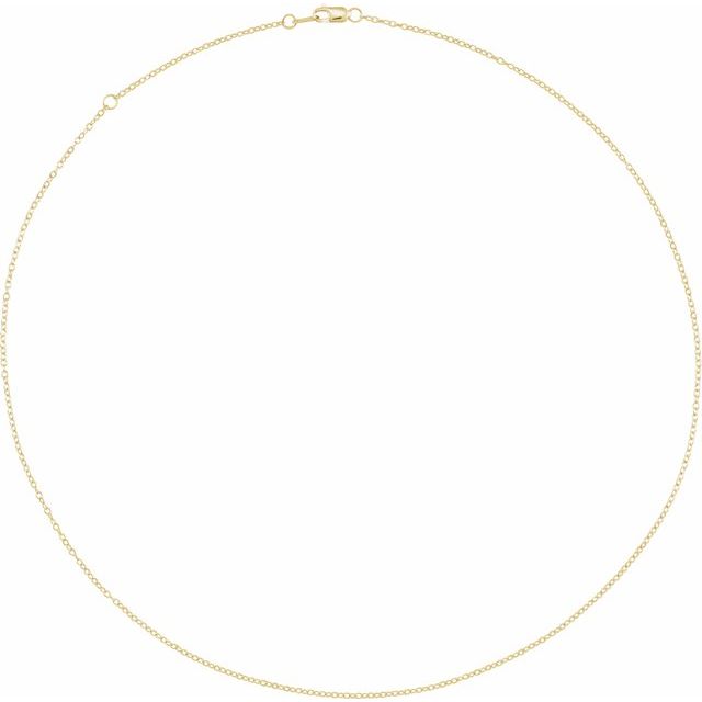 14K Yellow 1.3 mm Adjustable Cable 16-18' Chain