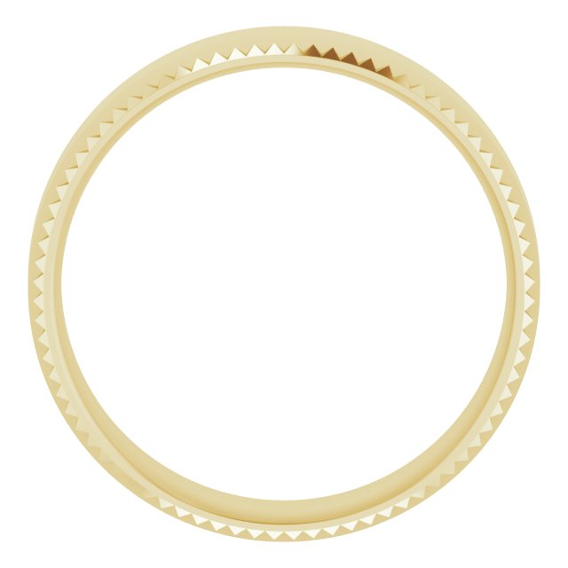 14K Yellow 6 mm Textured Edge Band Size 7.5