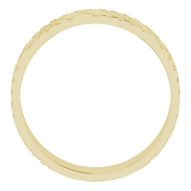 14K Yellow 6 mm Patterned Band Size 10