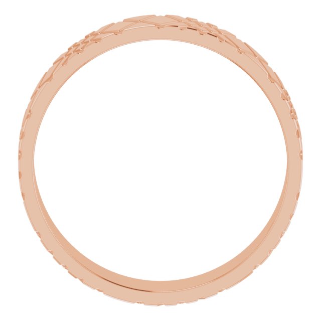 14K Rose 6 mm Patterned Band Size 12