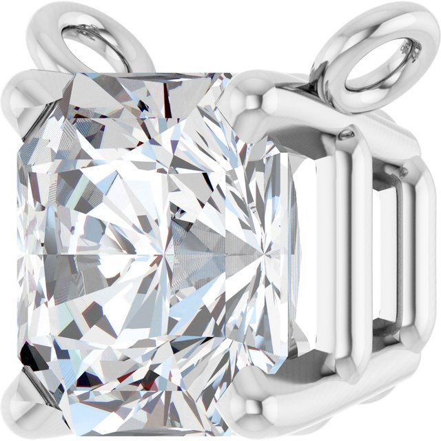 14K White 3/4 CT Lab-Grown Diamond Necklace Center