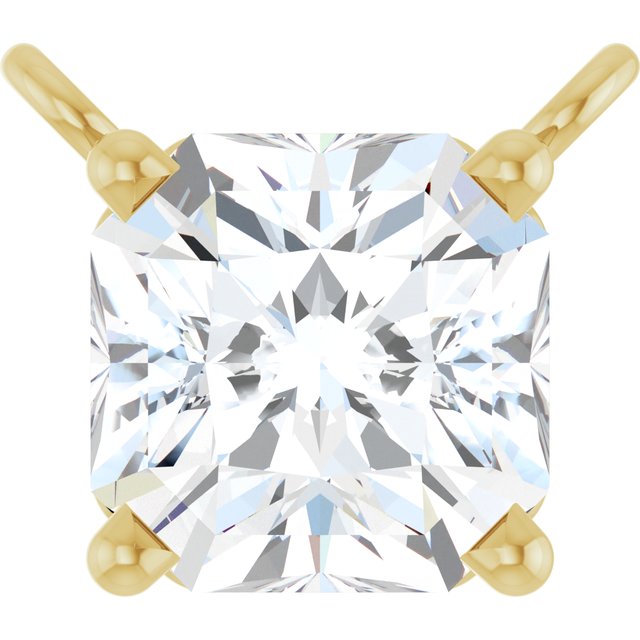14K Yellow 3/4 CT Lab-Grown Diamond Necklace Center