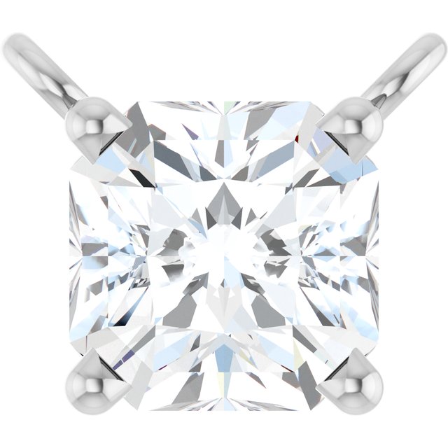 14K White 1/2 CT Lab-Grown Diamond Necklace Center