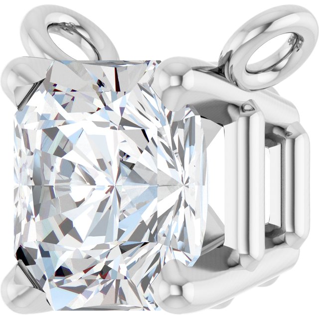 14K White 1/2 CT Lab-Grown Diamond Necklace Center