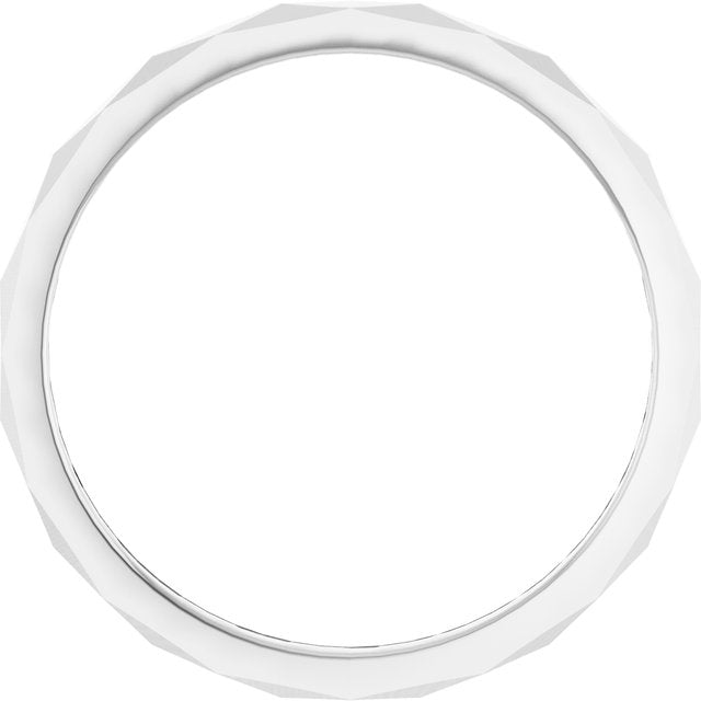 14k White 1.5 Mm Diamond Pattern Band Size 4.5