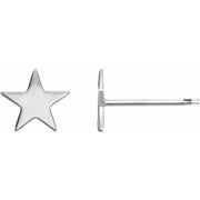 14k White 6.2 Mm Star Friction Post Earring
