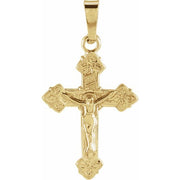 14k Yellow 18x13 Mm Youth Crucifix Pendant