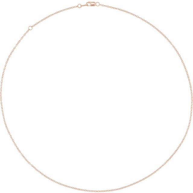 14K Rose  1.3 mm Cable 18' Chain