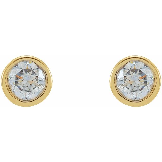 14K Yellow 1/8 CTW Lab-Grown Diamond Micro Bezel-Set Earrings