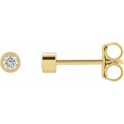 14K Yellow 1/10 CTW Lab-Grown Diamond Micro Bezel-Set Earrings
