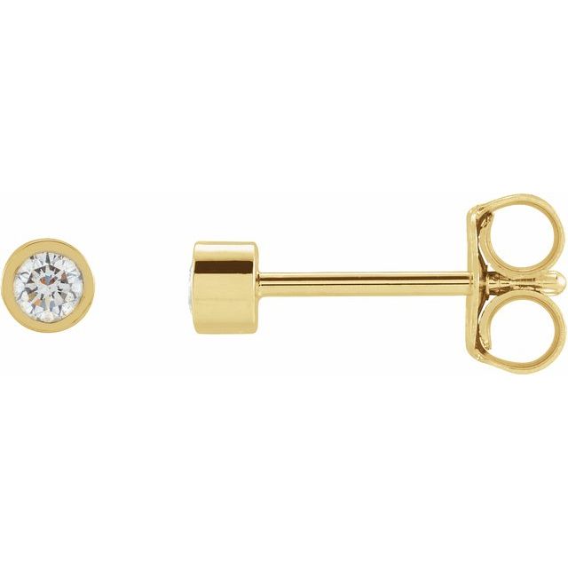 14K Yellow 1/10 CTW Lab-Grown Diamond Micro Bezel-Set Earrings