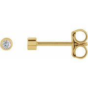 14K Yellow .04 CTW Natural Diamond Micro Bezel-Set Earrings