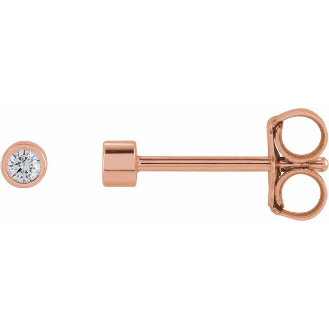 14K Rose .04 CTW Natural Diamond Micro Bezel-Set Earrings