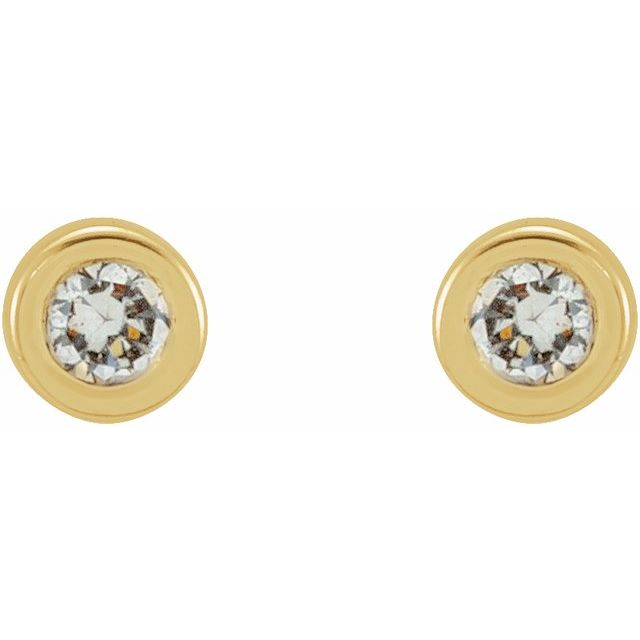 14K Yellow .02 CTW Natural Diamond Micro Bezel-Set Earrings