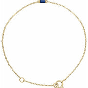 14K Yellow Straight Baguette Natural Blue Sapphire 6 1/2-7 1/2' Bracelet