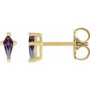 14K Yellow Lab-Grown Alexandrite Earrings