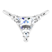 14K White .06 CT Natural Diamond Necklace Center