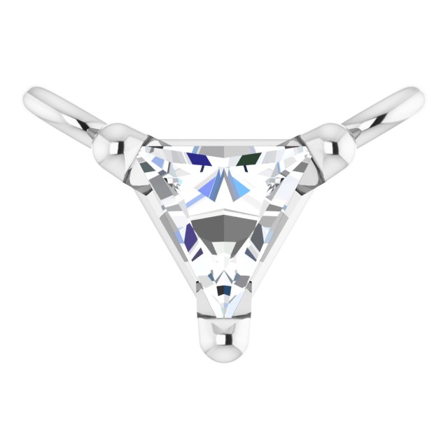 14K White .06 CT Natural Diamond Necklace Center