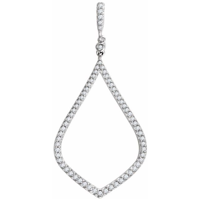 14K White 1/4 CTW Natural Diamond Pendant