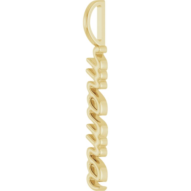 14K Yellow 30.2x3.3 mm Vertical 'Mama' Charm/Pendant