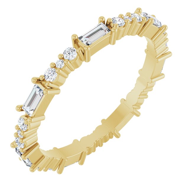 14K Yellow 1/2 CTW Natural Diamond Eternity Band Size 7