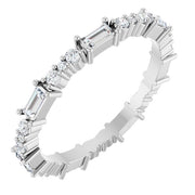 14K White 1/2 CTW Natural Diamond Eternity Band Size 7