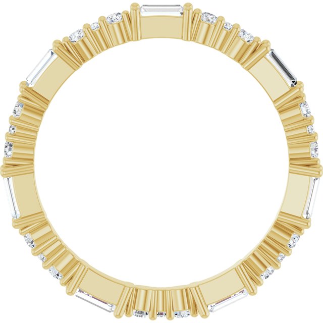 14K Yellow 1/2 CTW Natural Diamond Eternity Band Size 7