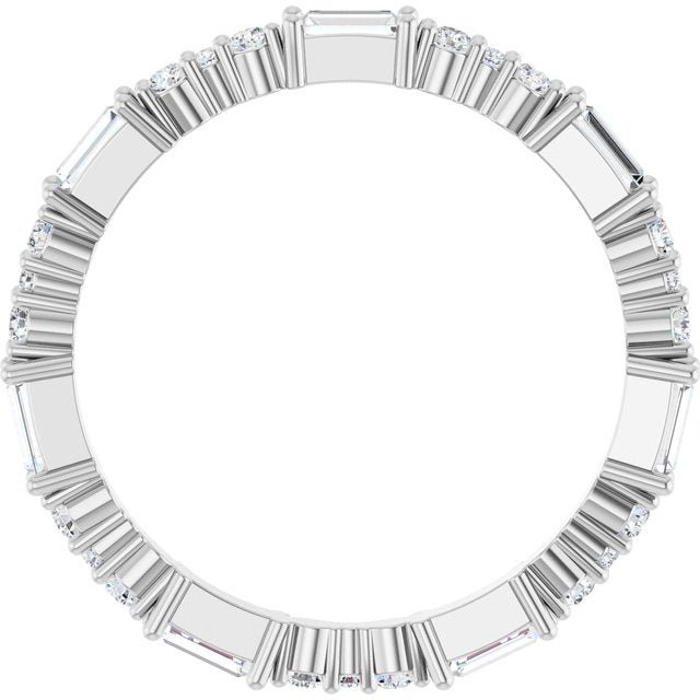 14K White 1/2 CTW Natural Diamond Eternity Band Size 7